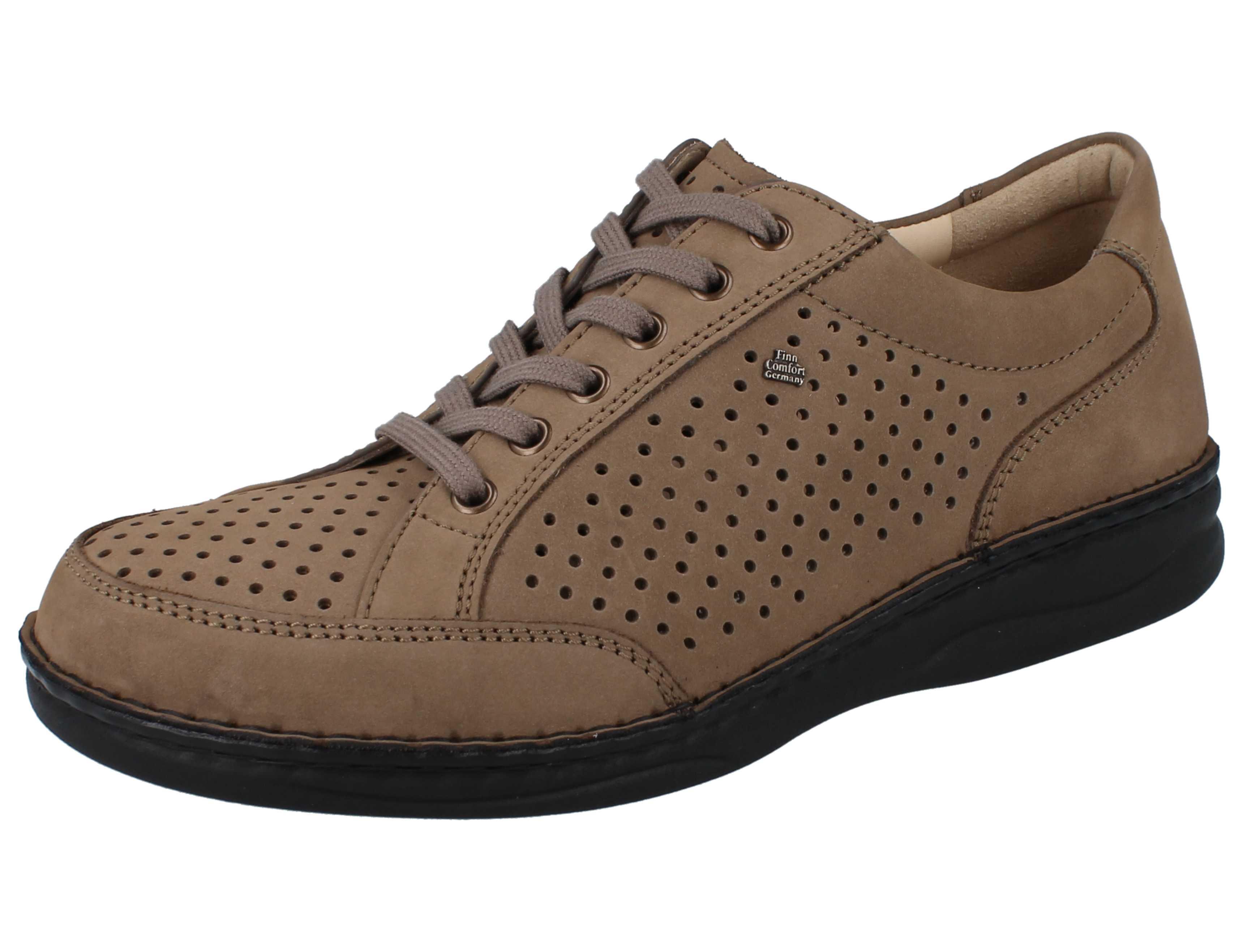 FINN COMFORT Bardolino Herren Halbschuhe hellbraun Nubukleder