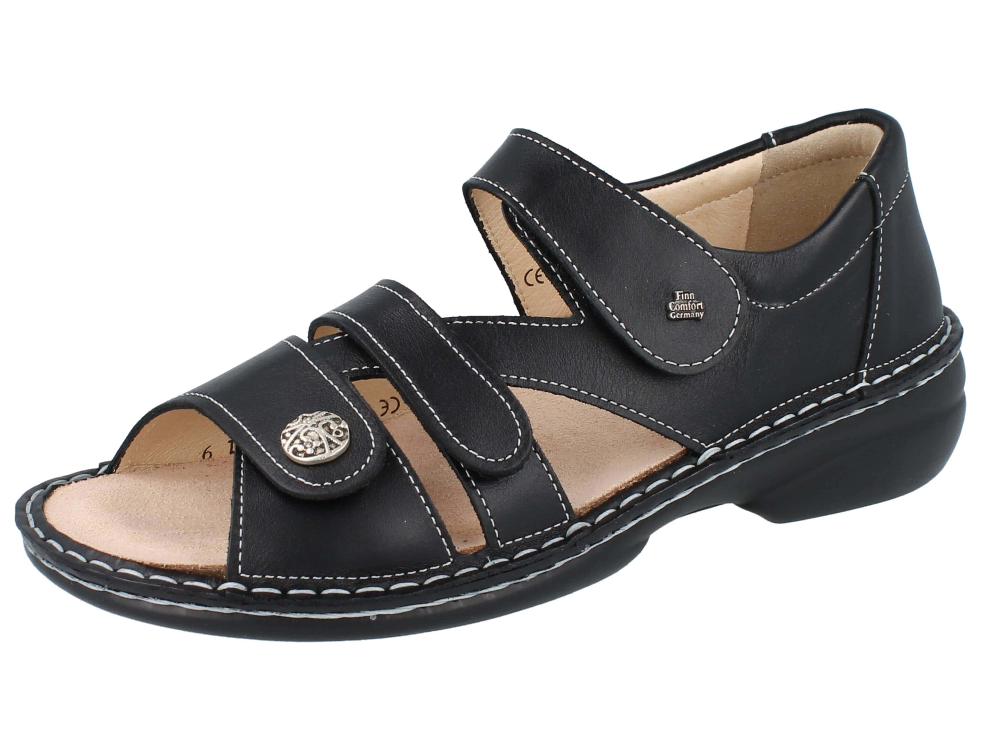 FINN COMFORT Biella Soft Damen Sandale schwarz Glattleder